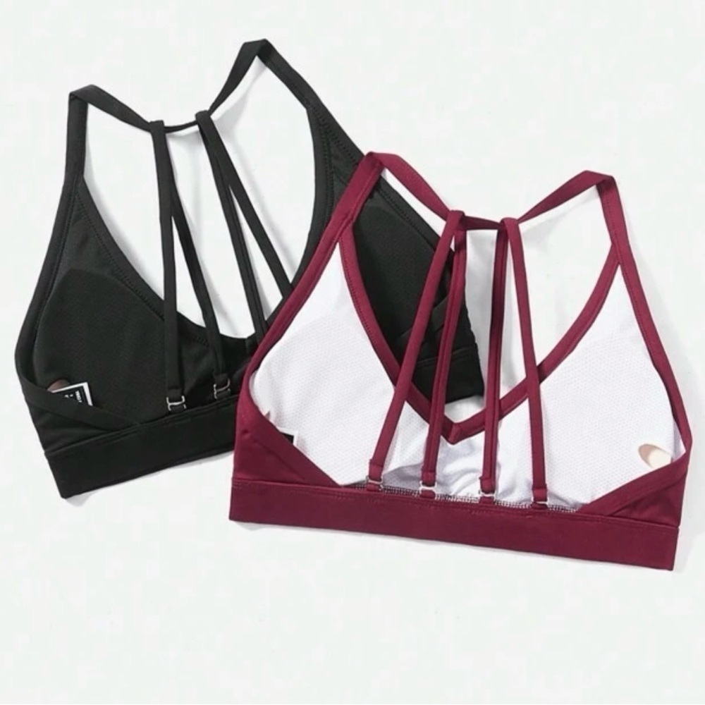SHEIN Sport Studio Women Solid Color Spaghetti Strap Bra w/ Adjustable Straps - Picture 16 of 16
